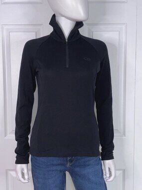 ICEBREAKER women's Merino wool 1/4-zip black sweater size Small LIKE NEW